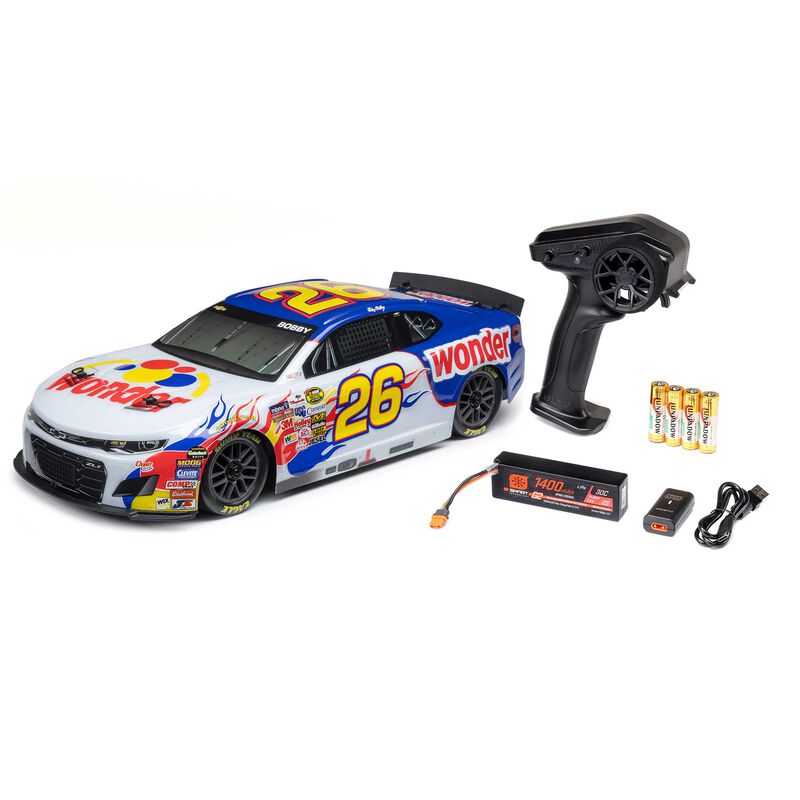 PREORDER Losi NASCAR 1/12 Ricky Bobby No. 26 Wonder Bread Chevrolet ZL1 (Battery & Charger Included) RTR