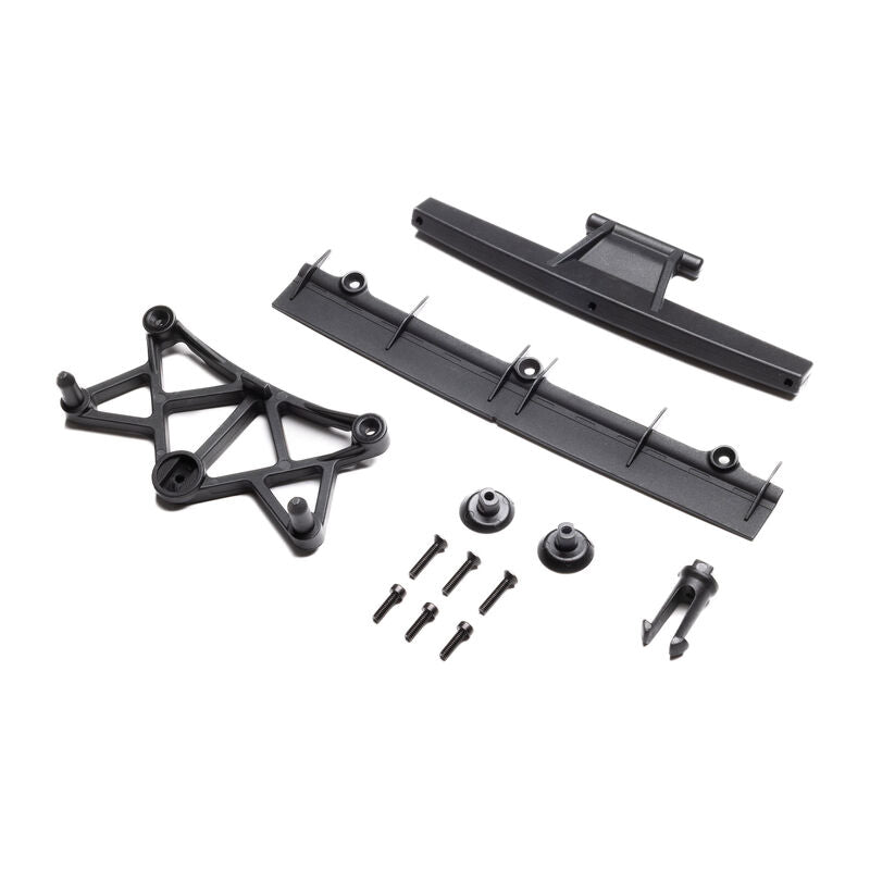 Losi Asphalt Late Model Clipless Body Mount and Spoiler, Body: GROM