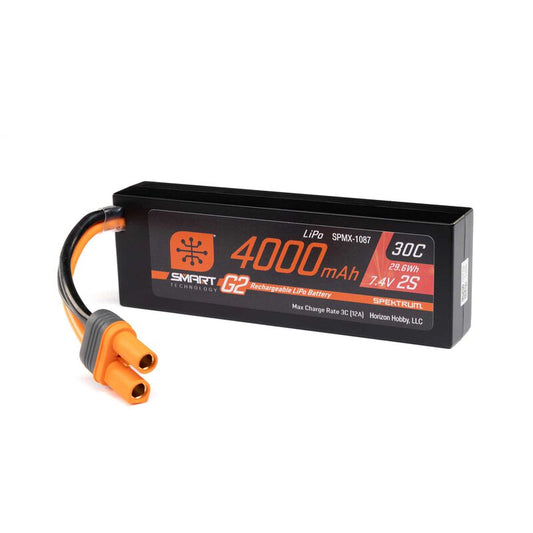 Losi Sprint 7.4V 4000mAh 2S 30C Smart G2 Hardcase LiPo Battery IC5