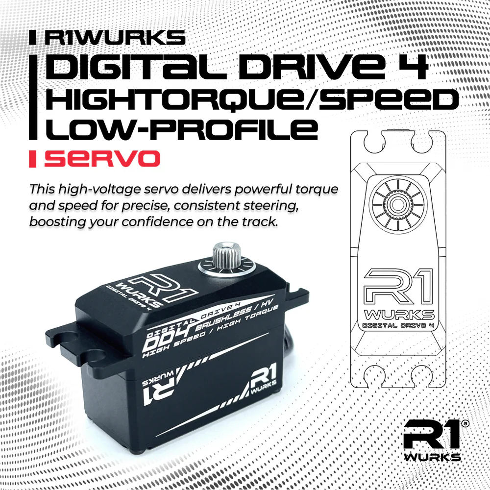 R1WURKS Digital Drive 4 [DD4] High Torque/Speed Low-Profile Servo