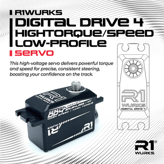 R1WURKS Digital Drive 4 [DD4] High Torque/Speed Low-Profile Servo